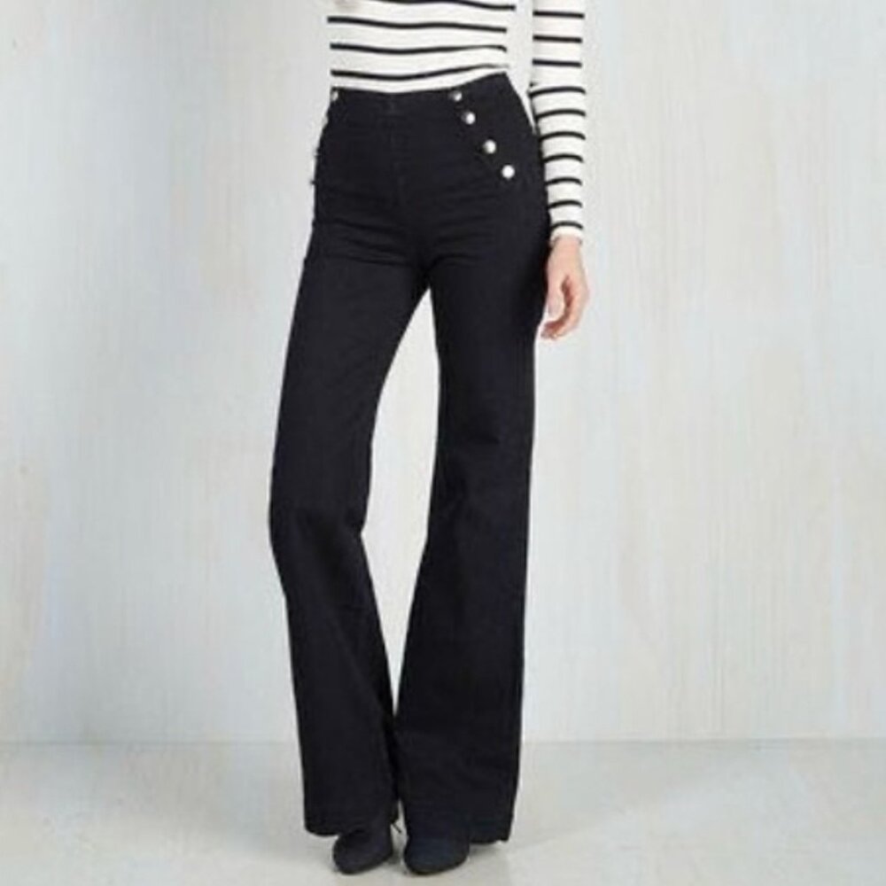 ANGRY RABBIT Sailorette The Seas Flare Leg Jeans Sz 29/9